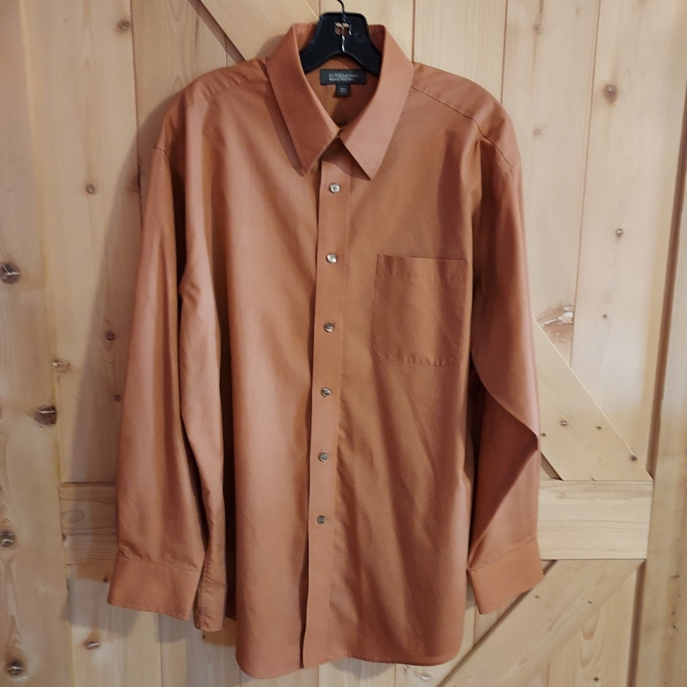 Croft & Barrow Wrinkle Resistant, Button Up Men's Shirt Copper Color Siz 16 1/2.